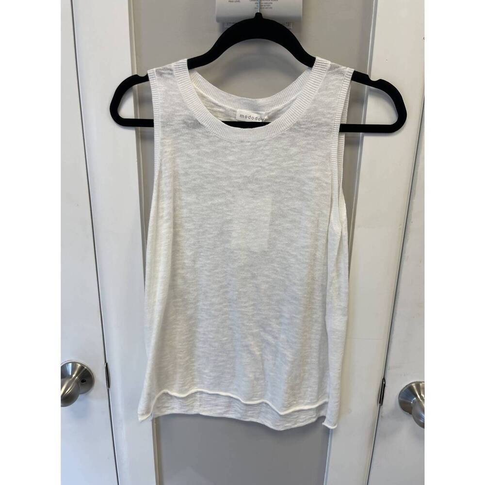 NEW MODODOC women hi-lo shell sweater in white